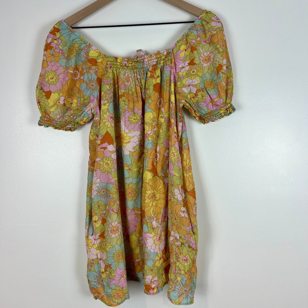 Show Me Your Mumu Floral Off Shoulder Mini Dress Size S Made in USA Boho