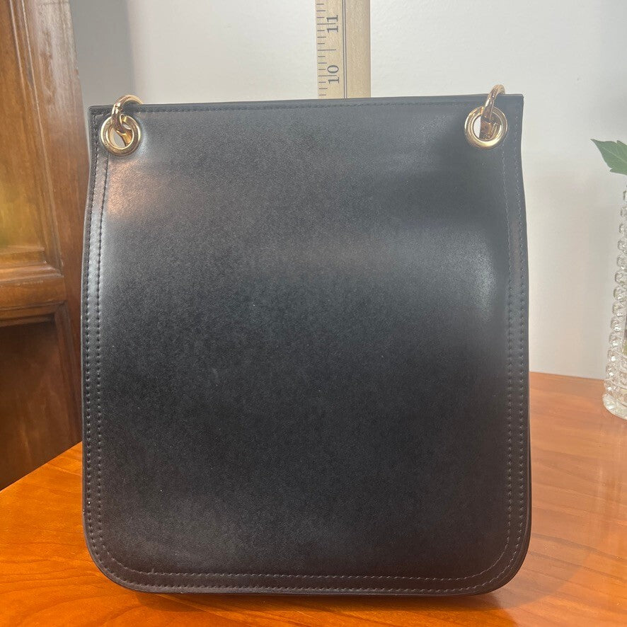 Urban Outfitters Black Leather Crossbody Bag Gold Hardware Minimal Chic