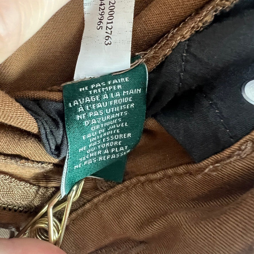 Lauren Ralph Lauren Brown Coated Skinny Ankle Jeans Women's Size 10