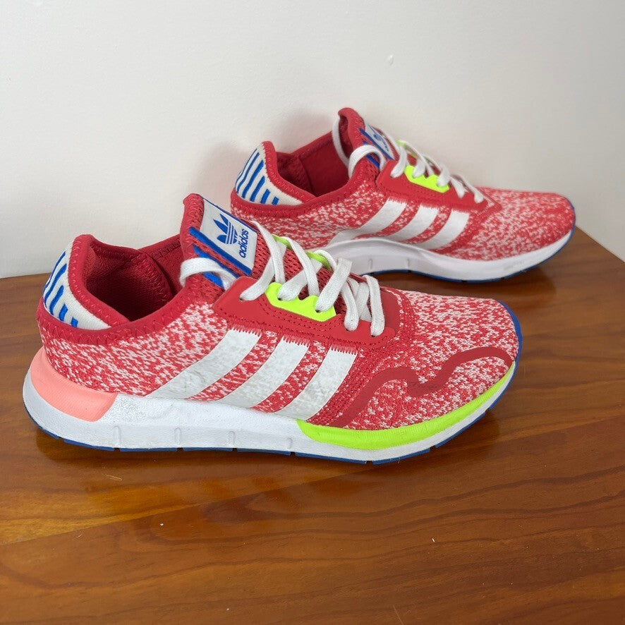 Adidas Originals Swift Run Red White Blue Neon Knit Sneakers Women’s 7.5