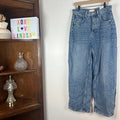 NWT We The Free Truro Baggy Puddle Jeans Women's 30 Wide Leg Denim Blue