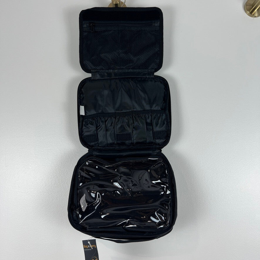 Bag & Carry Hanging Travel Toiletry Bag Cosmetic Organizer Black NWT