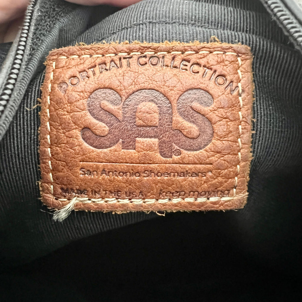 SAS Genuine Leather Black Crossbody Organizer Bag Adjustable Strap USA Made