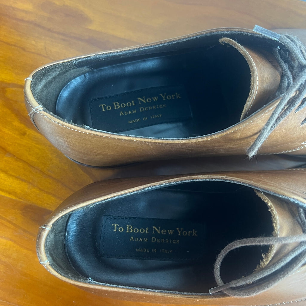 To Boot New York Adam Derrick Brown Leather Derby Dress Shoes Men's Size 10