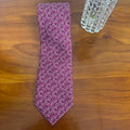 Hermès Paris Pink Silk Horseshoe Pattern Tie Made in France Luxury