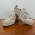 Botkier Susie Crystal Embellished Suede Espadrille Loafers Beige Women's 7.5