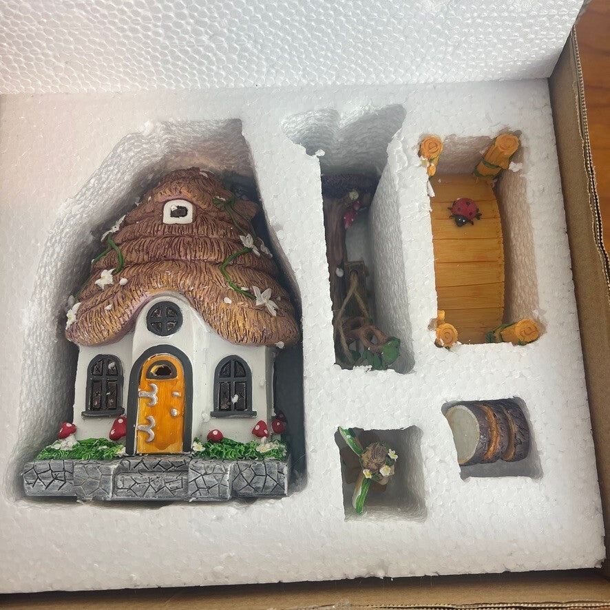 Fairy Garden Kit - 7 Piece Glow in The Dark, Gnome House, Indoor/Outdoor Décor