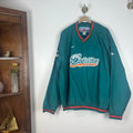 Vintage Reebok NFL Miami Dolphins Pullover Windbreaker Jacket XXL Green