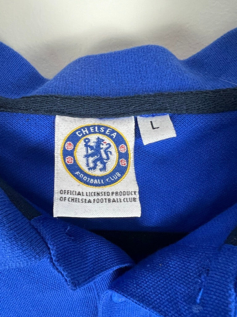 Chelsea FC Official Blue Polo Shirt Men’s Large Football Soccer Club Logo