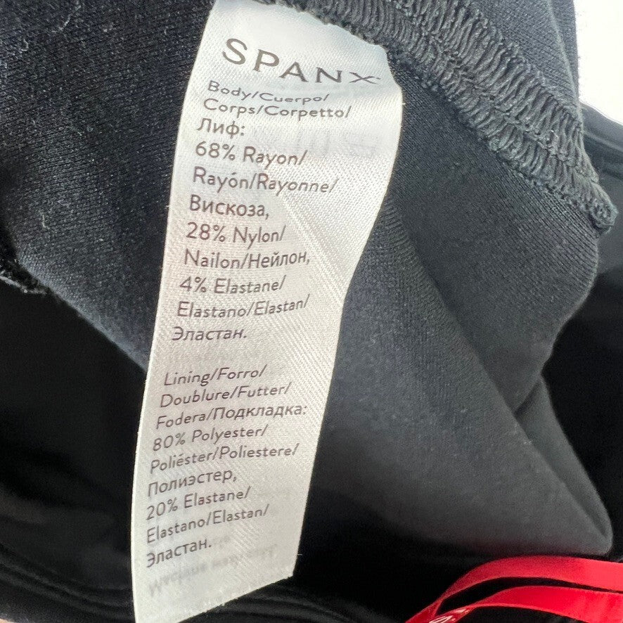 SPANX Black High Rise Cropped Leggings Women's Large Shaping Pull-On Pants