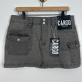 Stretchy Gray Cargo Mini Skirt NWT Utility Pockets Y2K Streetwear Size L