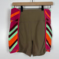 Free People Active Shorts Colorblock High Rise Bike Shorts Multicolor - Large
