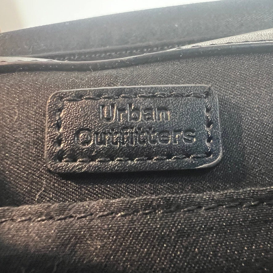 Urban Outfitters Black Leather Crossbody Bag Gold Hardware Minimal Chic
