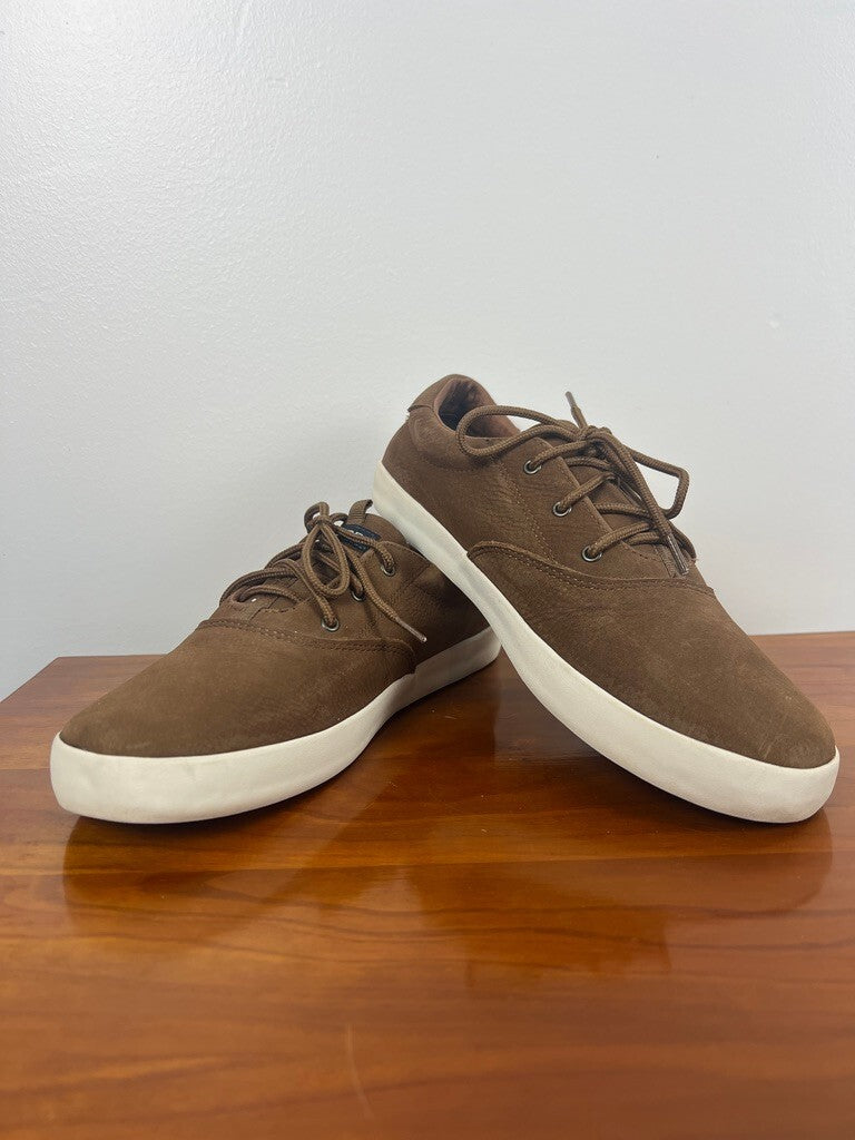 Sperry Brown Leather Washable Sneakers Men's 6.5 Casual Lace Up Shoes