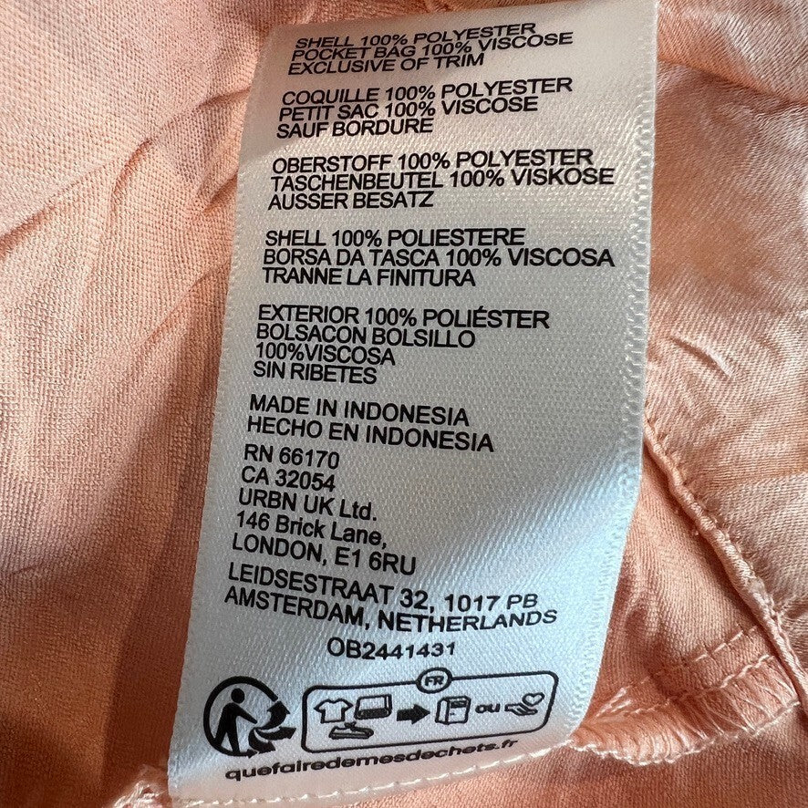 Free People Maybe Forever Satin Lace Maxi Slip Dress Peach Women's Size 8 Boho