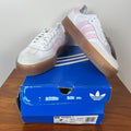 Adidas Sambae J White Pink Gum Big Kids 7 Womens 8.5 Platform JQ1237 NWT