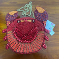 NWT Handmade Beaded Red Crab Crossbody Purse India Novelty Coastal Handbag