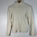 Lauren Ralph Lauren Ribbed Cotton Turtleneck Sweater Ivory Medium Classic