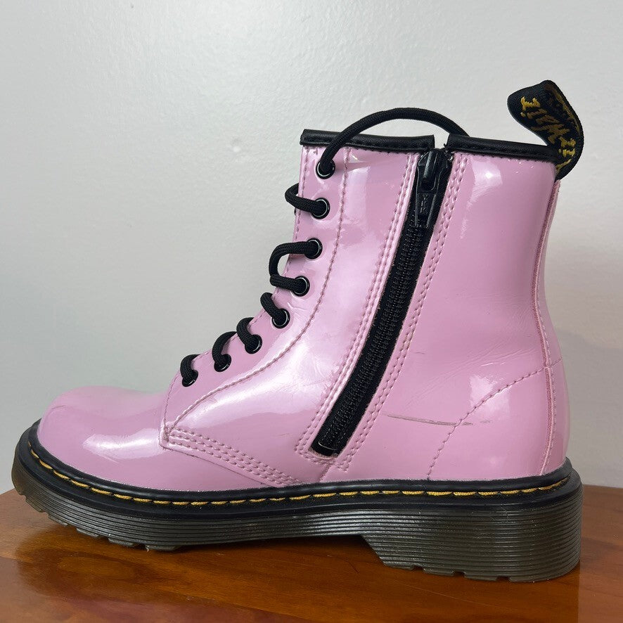 Dr. Martens 1460 Pink Patent Leather Lace Up Combat Boots Womens US 2