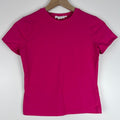 Good American Hot Pink Crew Neck Fitted Stretch Tee Shirt Women's Small