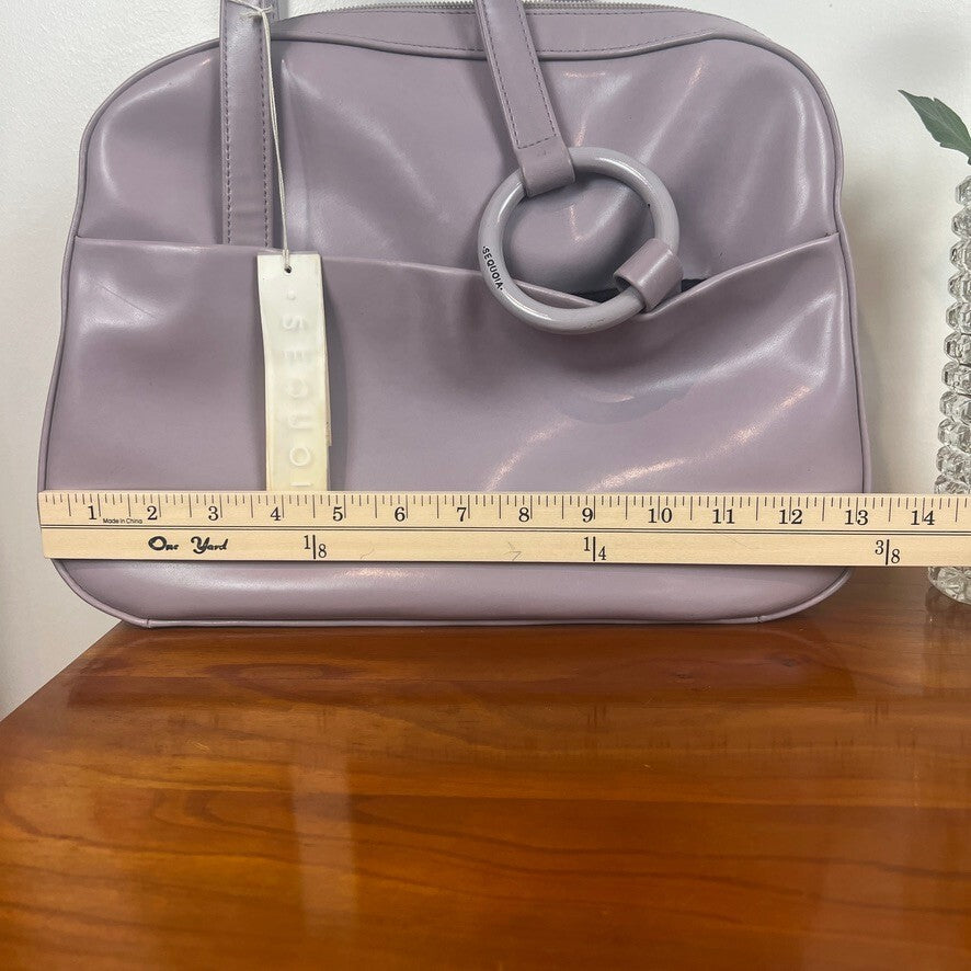 Sequoia Paris Lavender Leather Hand Bag NWT Vintage Ring Detail Chic