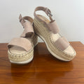Dolce Vita Mauri Suede Espadrille Platform Wedge Sandals Taupe Women's 7