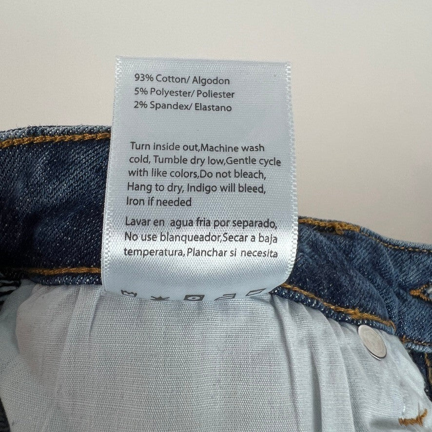 Risen High Rise Distressed Straight Denim Shorts Women's 9/29 NWT Medium Wash