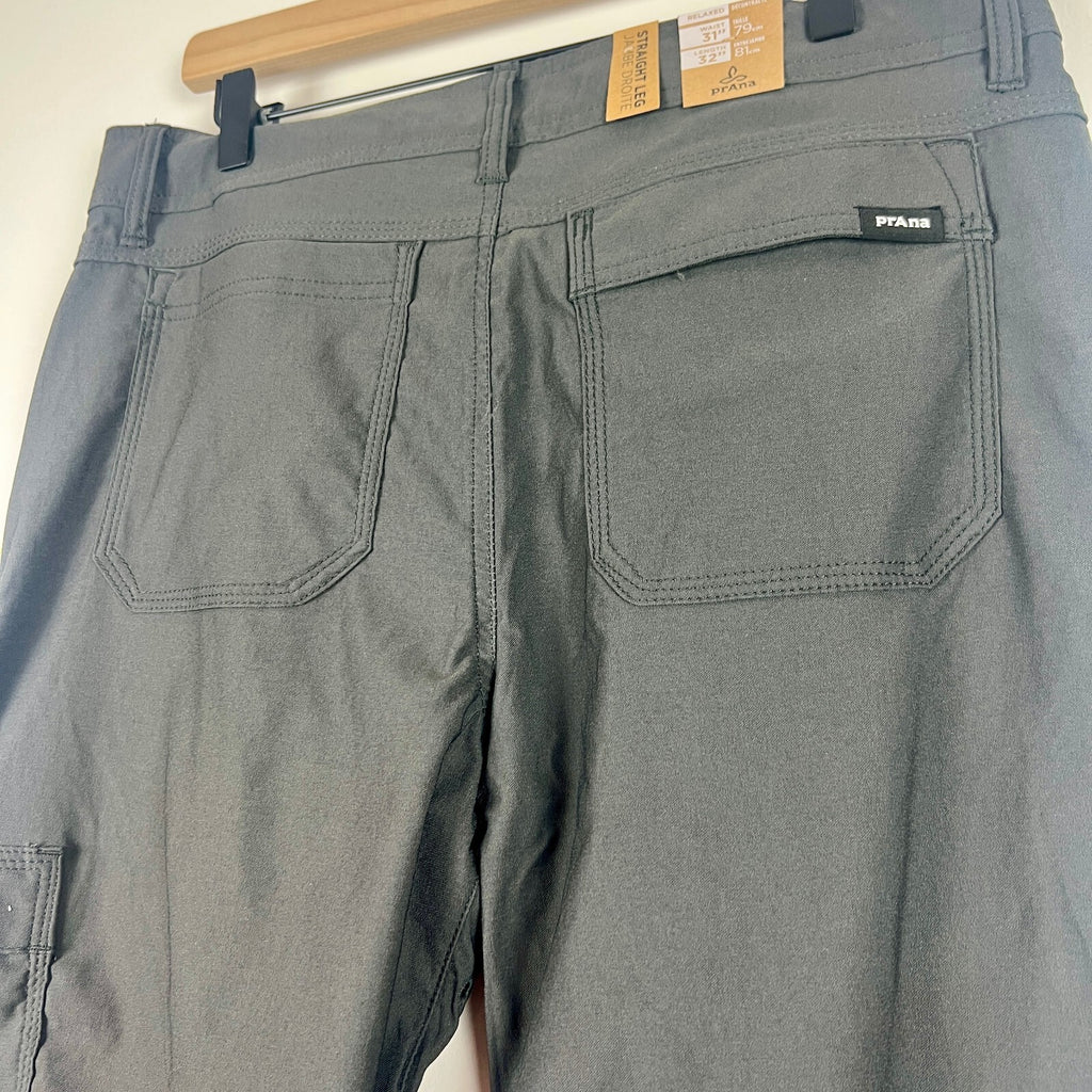 NWT prAna Stretch Zion Pant II Relaxed Men's 31x32 Dark Iron Hiking Cargo
