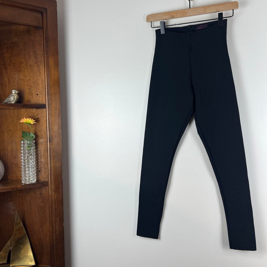 Commando Black Control Top High Rise Leggings Women's Medium Made in USA