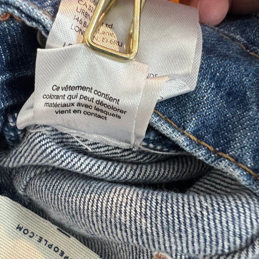 Free People We The Free Palmer Cuffed Wide Leg Jeans 28 NWT Cotton Blue