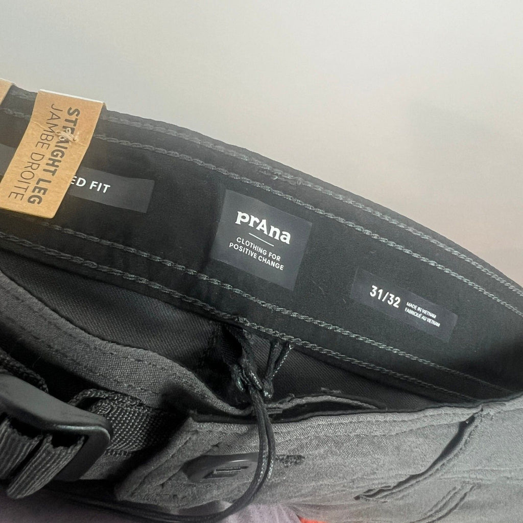 NWT prAna Stretch Zion Pant II Relaxed Men's 31x32 Dark Iron Hiking Cargo