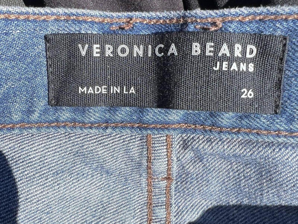 Veronica Beard Taylor Wide Leg Jeans High Rise Blue Denim Size 26