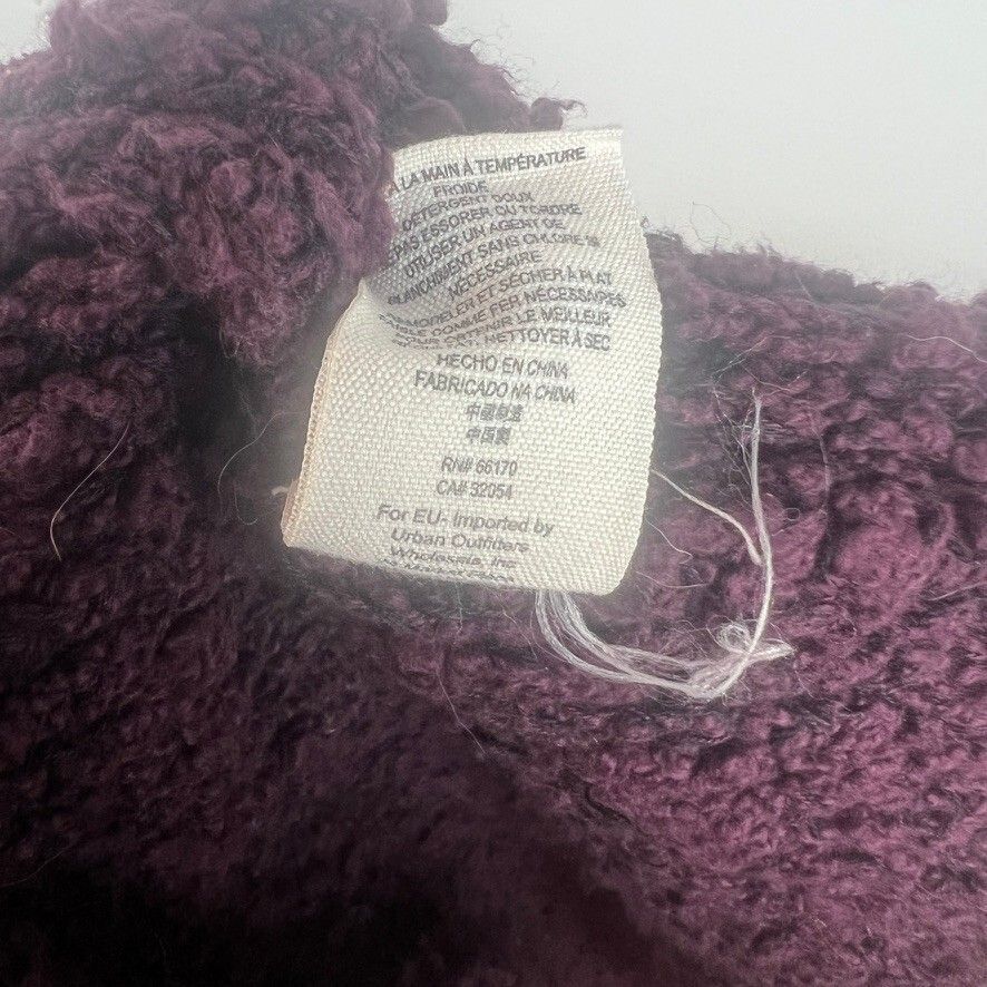 Free People Chunky Knit Long Open Cardigan Sweater Plum Women's Medium Boho