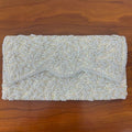 La Regale White Beaded Sequin Evening Clutch Wedding Bridal Handbag Vintage