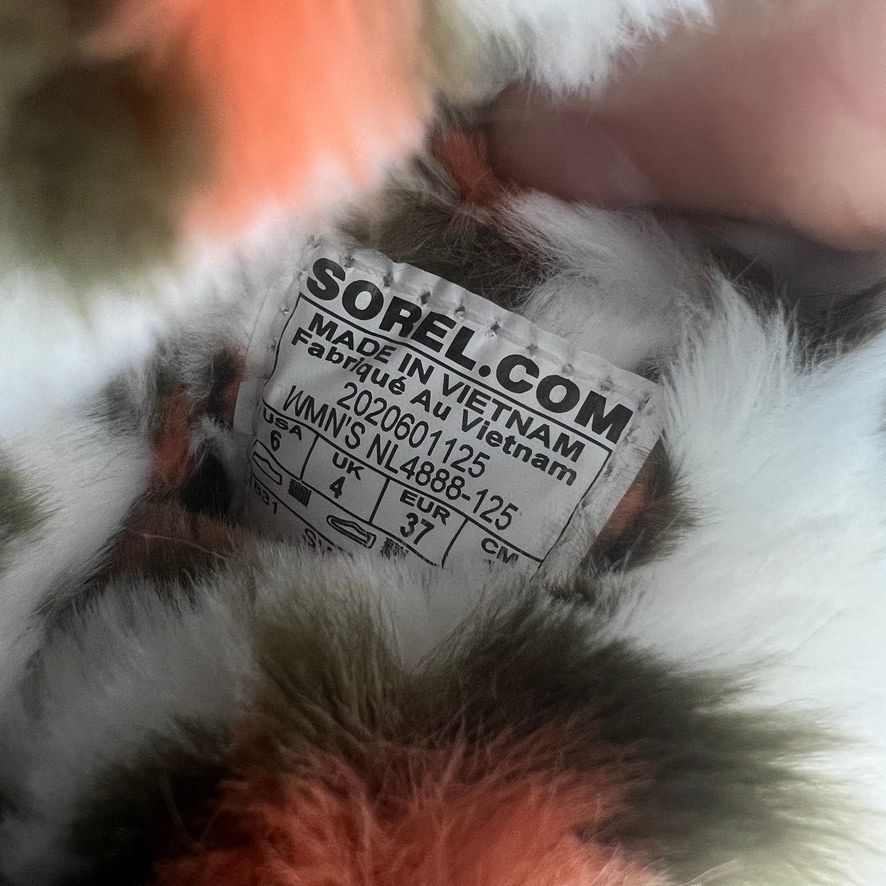 Sorel Go Coffee Run Faux Fur Leopard Slide Slippers Women's Size 6 NWOT