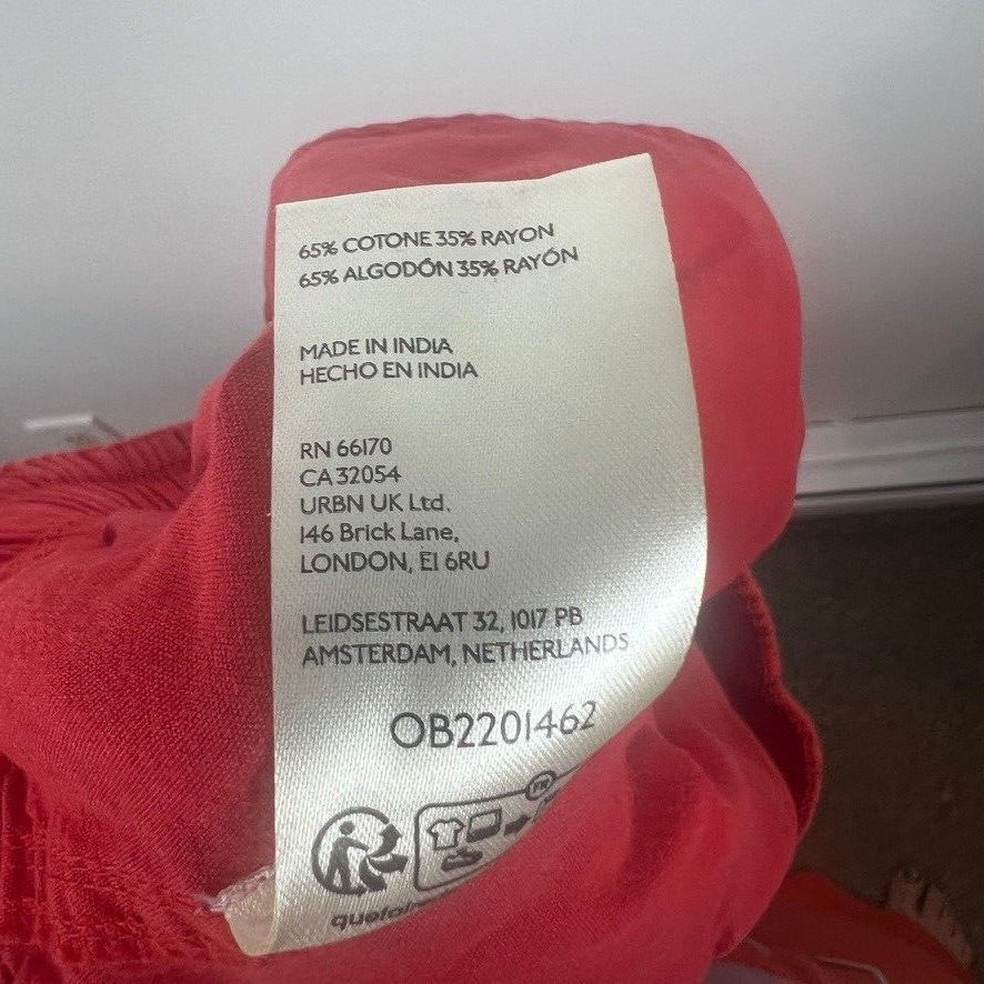 Free People Fiery Red Drawstring Lounge Shorts Women's Medium NWT MSRP $58