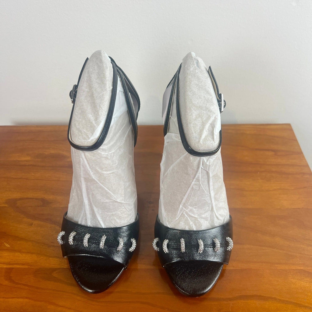 Jessica Simpson Juminee Black Rhinestone Stiletto Sandals Size 6 NWT