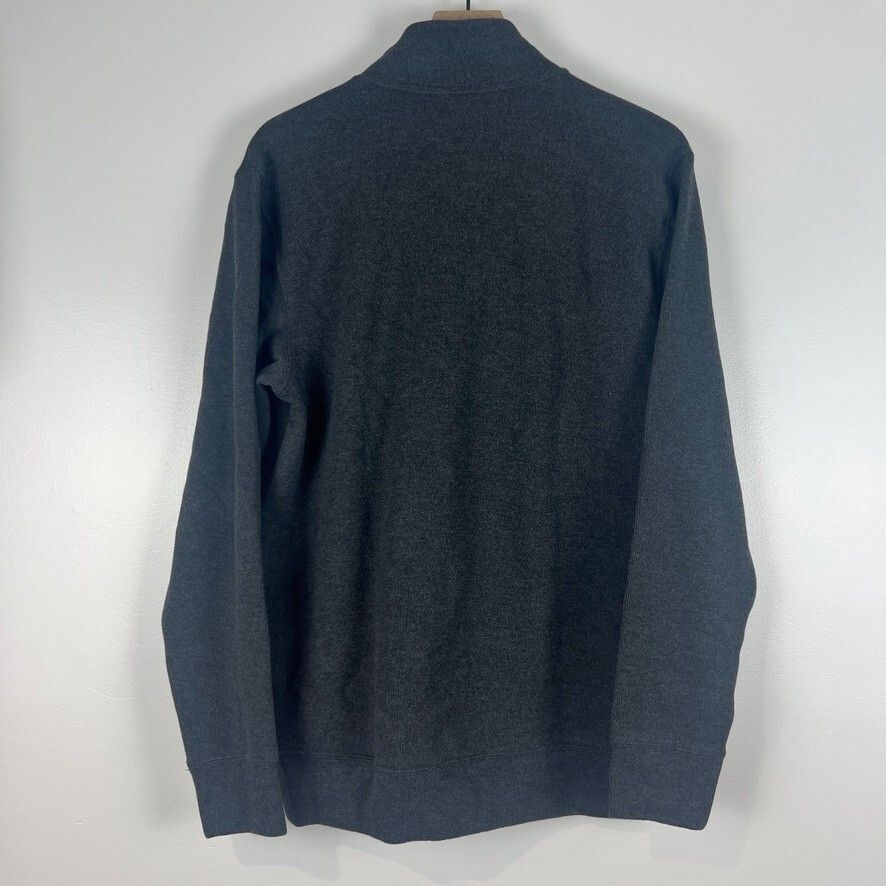 Lands' End Men's Quarter Zip Sweater Pullover Gray Cotton Blend Size Medium