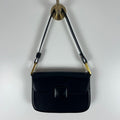 Madison West Black Faux Leather Shoulder Bag Gold Hardware NWOT Chic Purse