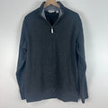 Lands' End Men's Quarter Zip Sweater Pullover Gray Cotton Blend Size Medium