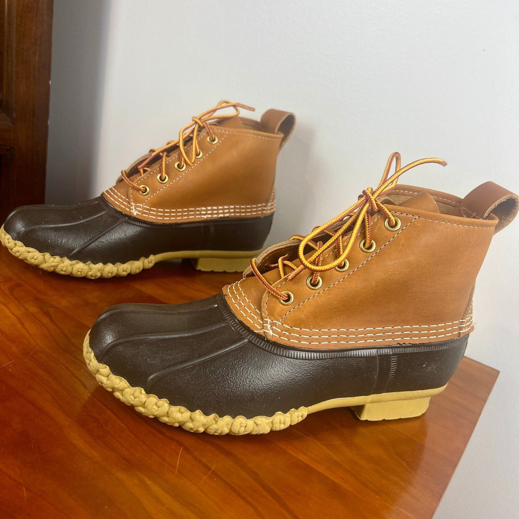 L.L.Bean Women's 6" Bean Boots Tan Brown Leather Duck Boots Size 8 M NWT